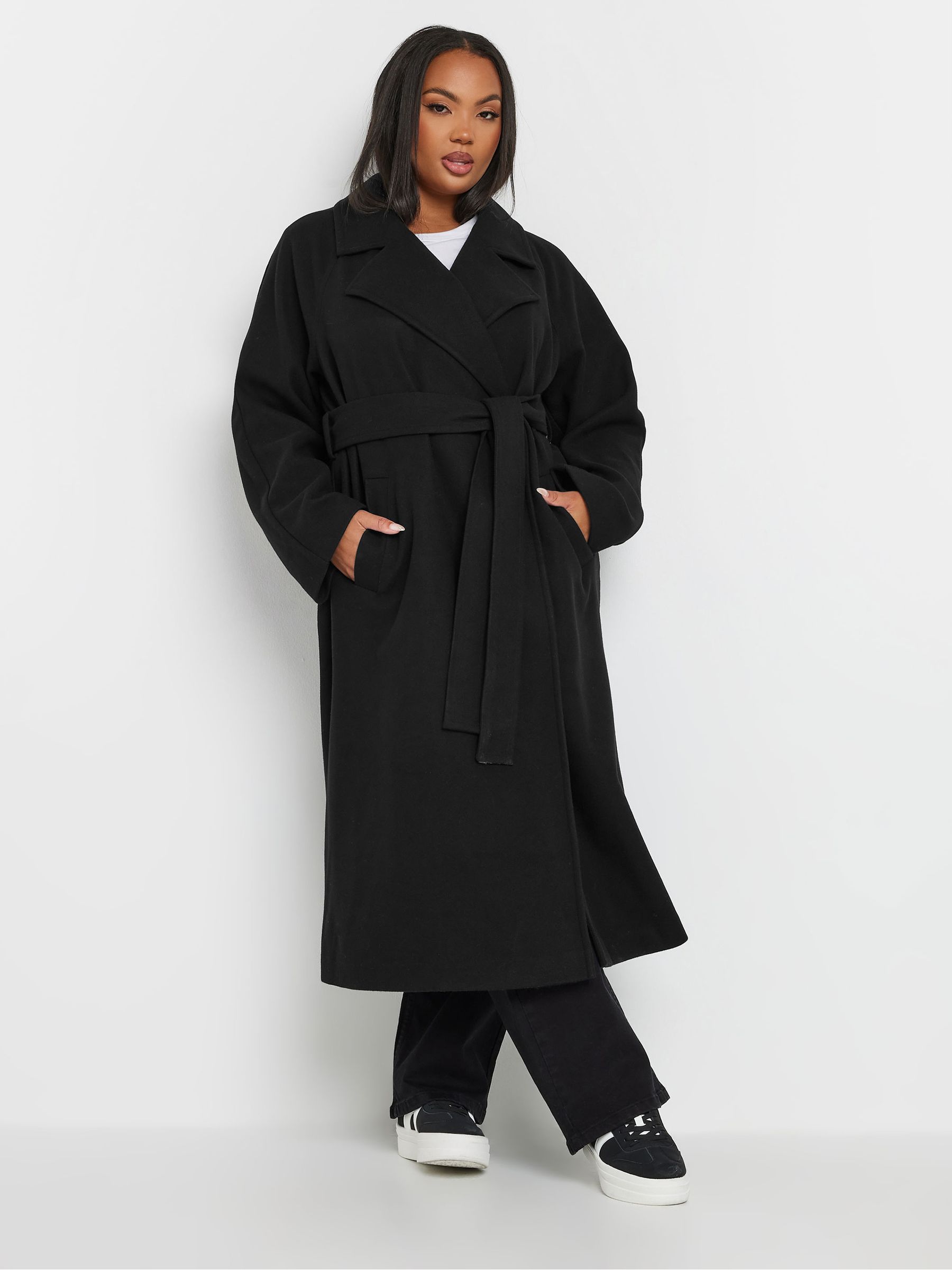 Buy Yours Curve Black Unlined Maxi Wool Coat from Next Canada