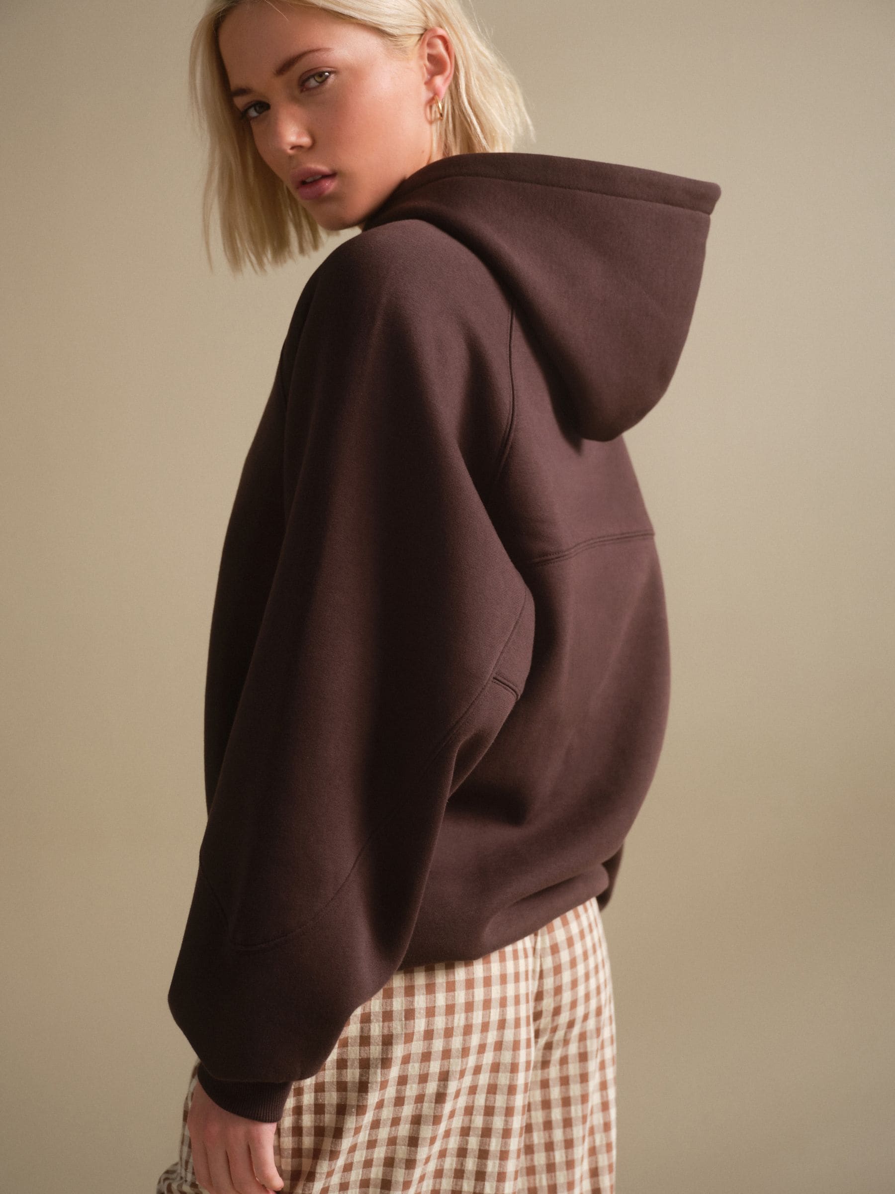 Buy Chocolate Brown Relaxed Fit Heavyweight Longline Hoodie from