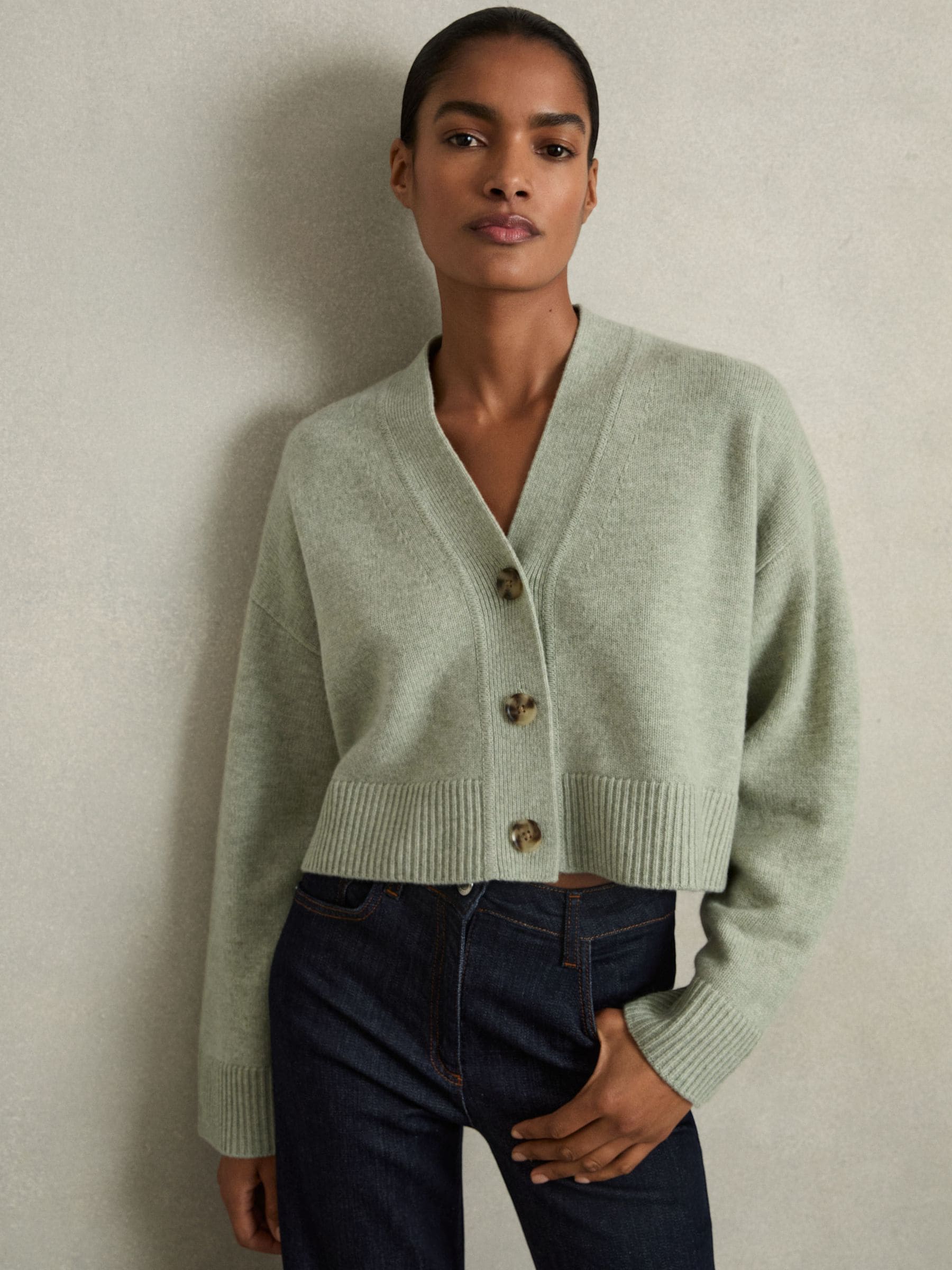 Buy Reiss Sage Rixy Wool-Cashmere Cropped Cardigan from Next USA