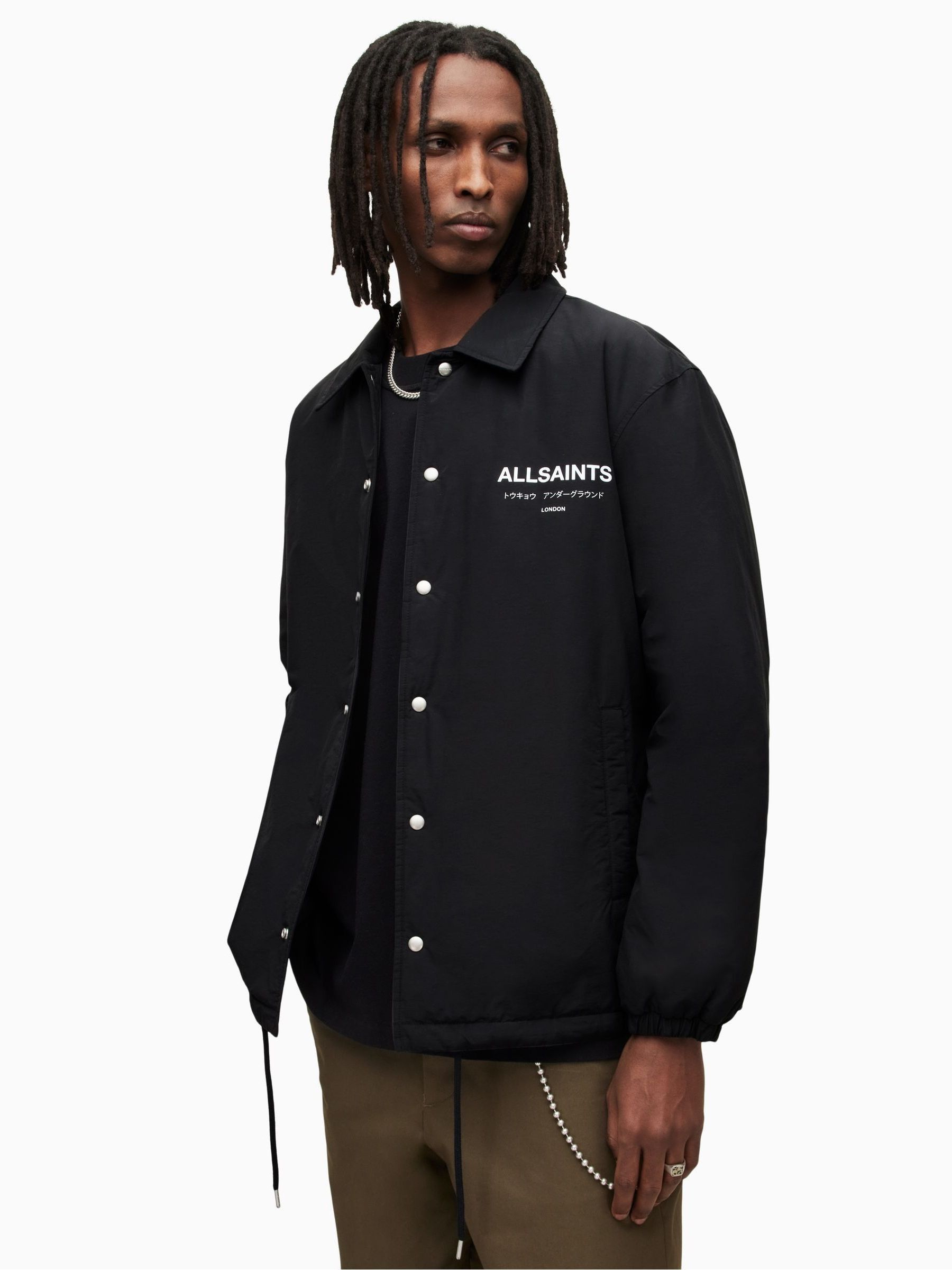 Buy AllSaints Black Underground Coach Jacket from Next USA