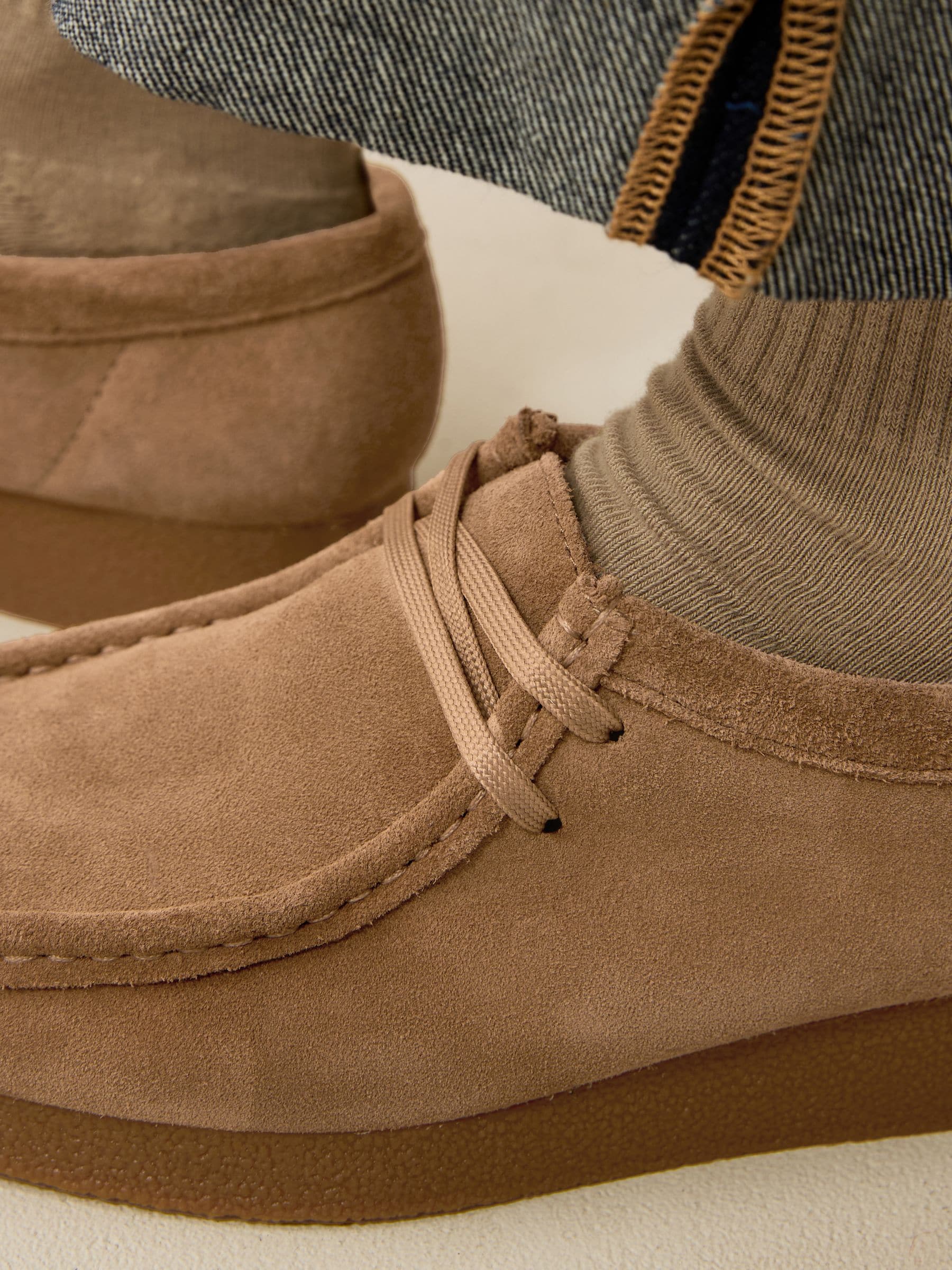 Buy Clarks Dark Sand Suede Wallabee EVO Shoes from Next Norway