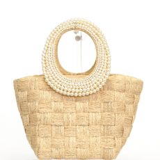 アナトリエ/かごバッグ/ポシェット/リボンモチーフ/ベージュの高価買取