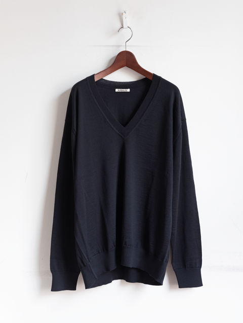 AURALEE Super High Gauge Wool Knit V-Neck P/O | 大阪心斎橋のメンズ