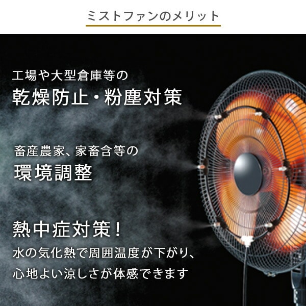 工場扇風機用 ミストキット 自給 水道直結 MK-12SC ナカトミ | 山善