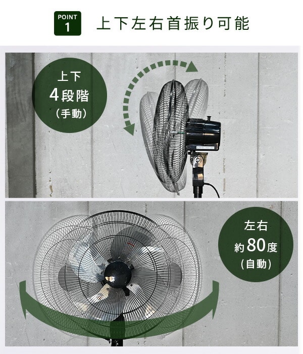 全閉式アルミ工場扇 スタンド型 45cm HSE-Y45CA 山善 | 山善ビズコム