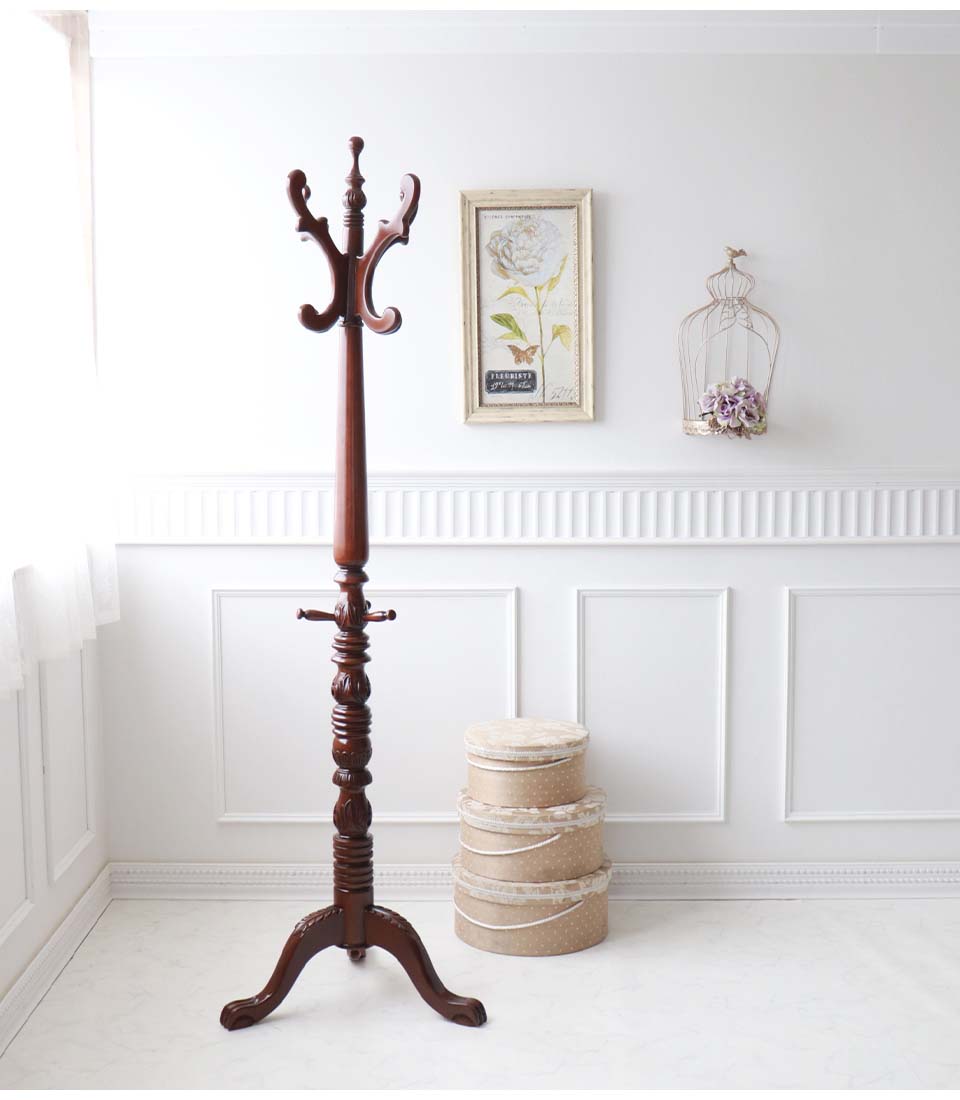 ポールハンガー ハンガーラック 玄関収納 木製 スリム おしゃれ