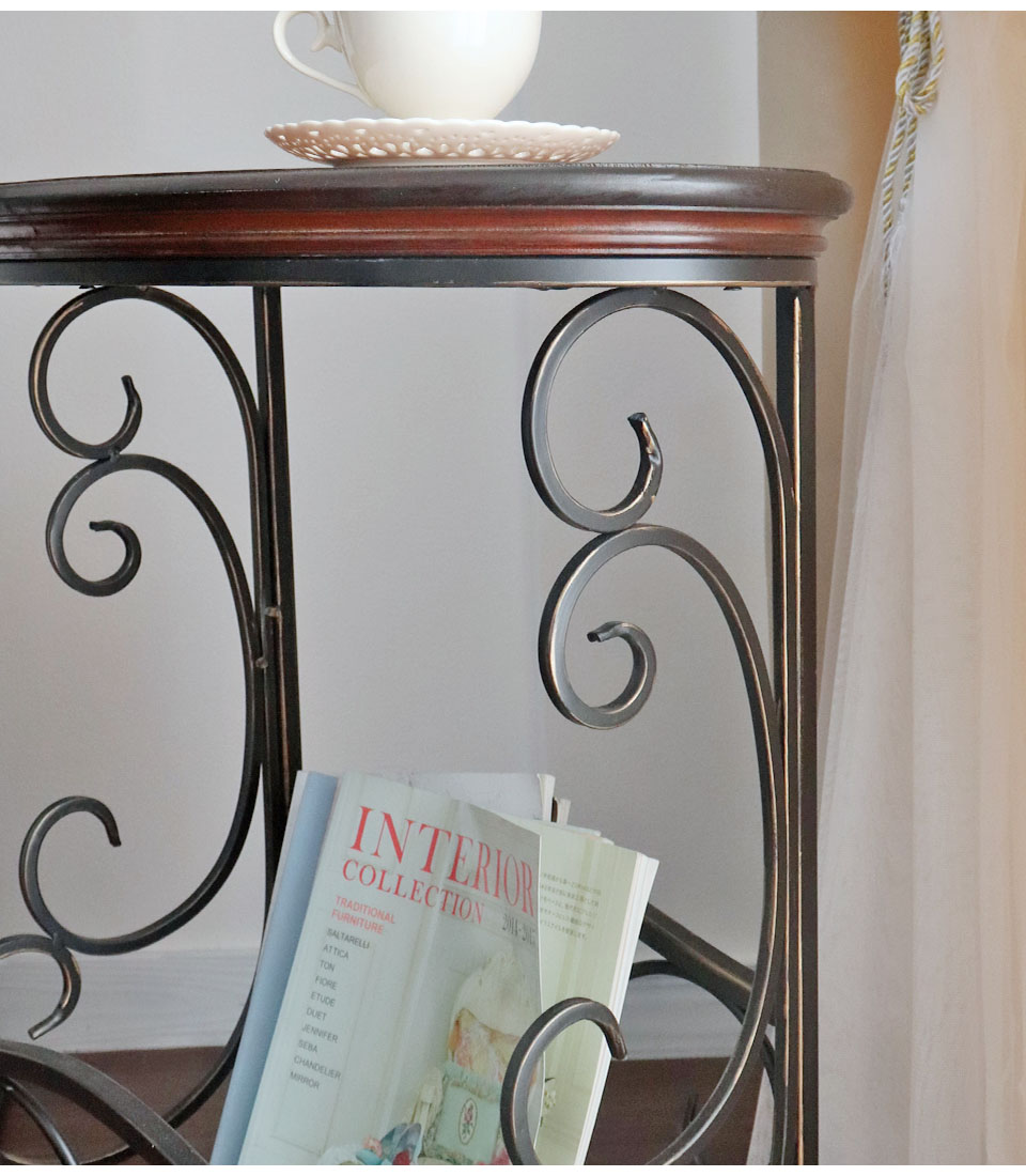 アンティーク調 木製 マガジンラックテーブル サイドテーブル｜Y-KAGU