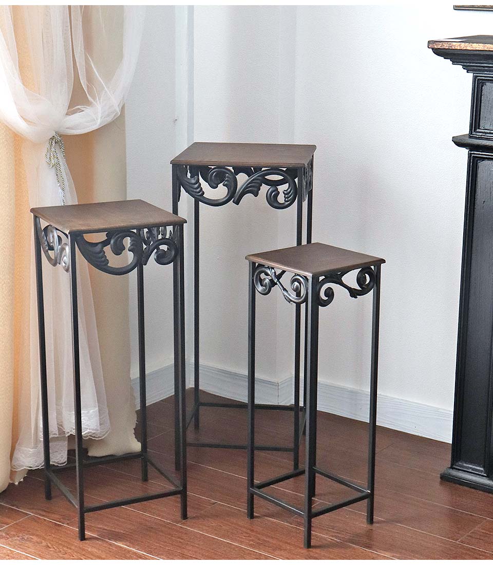 アンティーク調 木製 ネストテーブル3点セット｜Y-KAGU(輸入家具屋さん