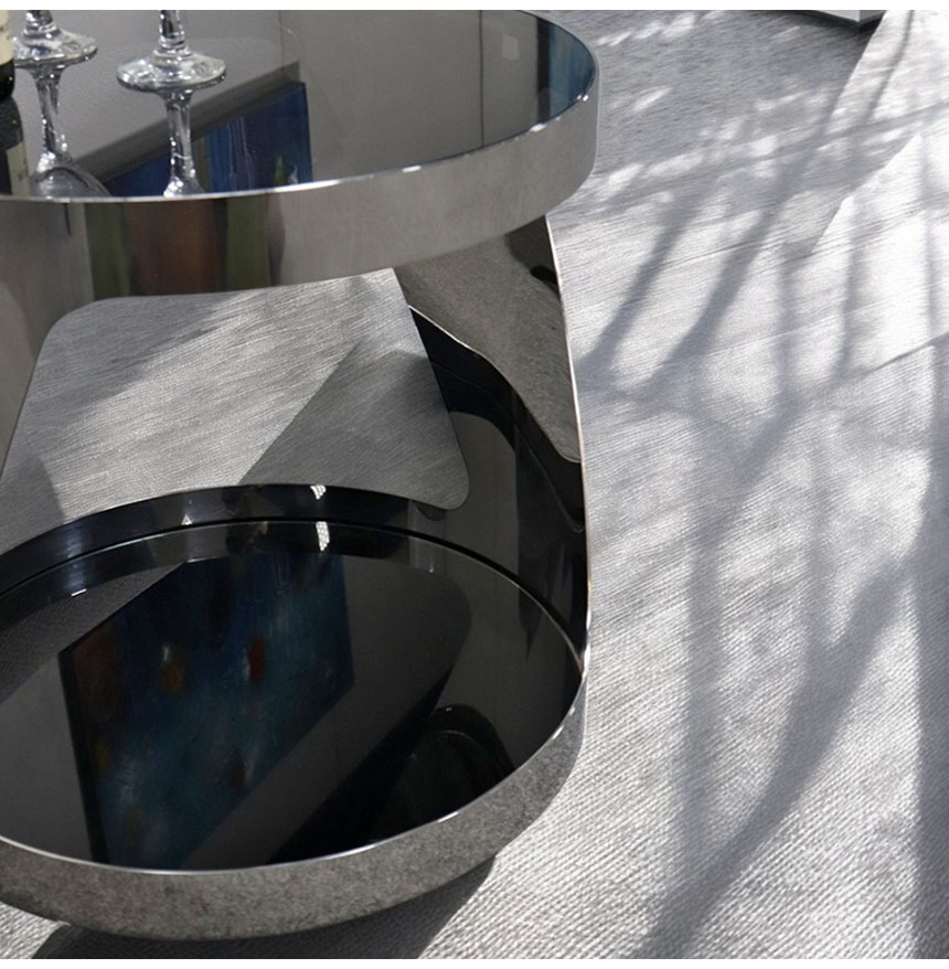 HOBANG ステンレス製 ラウンドサイドテーブル 幅48.5cm｜Y-KAGU(輸入