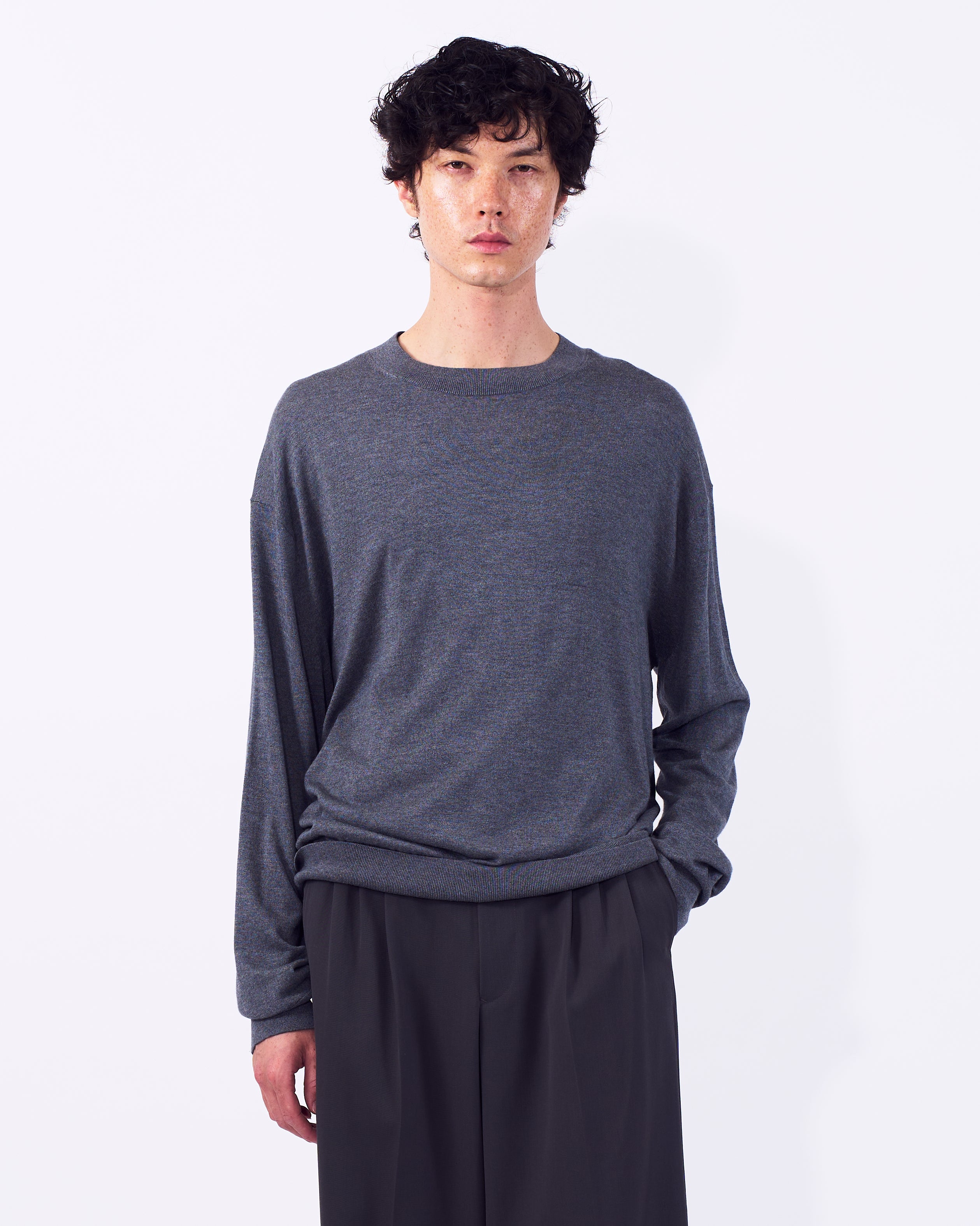 Silk Cashmere Knit Crewneck Sweater | YOKE Official Website