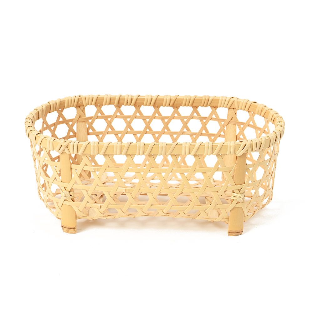 六ツ目編み足付きかご小判形 No.10 くらしのこみち | よろずを継ぐもの