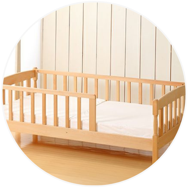 添い寝タイプベッド用組立金具セットキャスター付 | 国産ベビーベッド