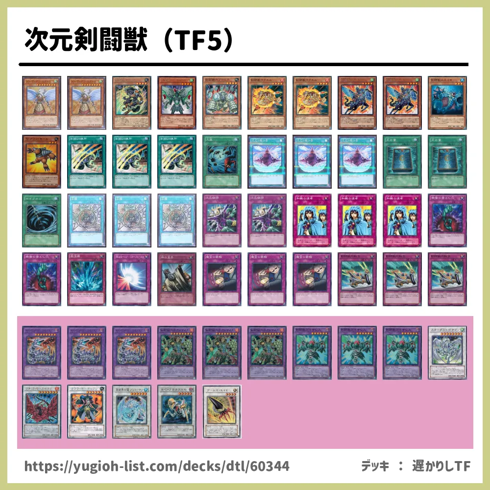 次元剣闘獣（TF5）遊戯王デッキレシピ剣闘獣（グラディアルビースト