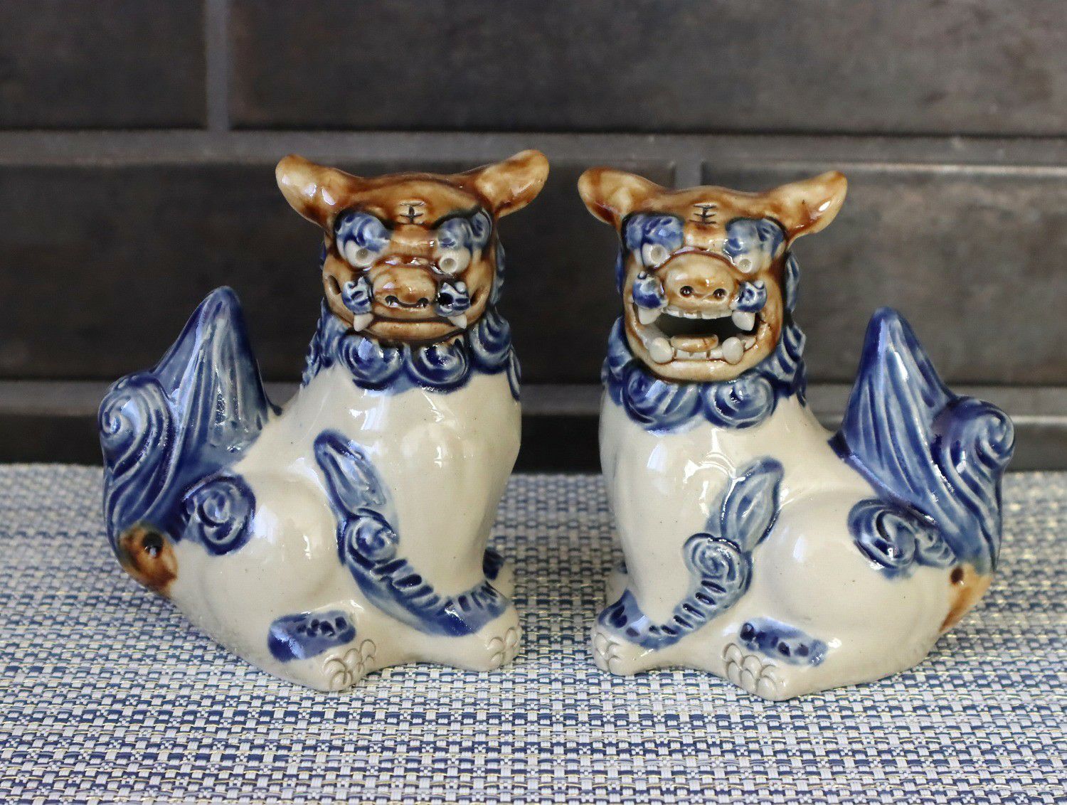 だるまシーサーペア 赤青 / 置物 / 高江洲陶器所 | ゆいまーる沖縄