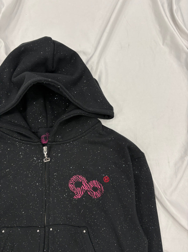 90 Logo Glitter Zip Hoodie – YZ