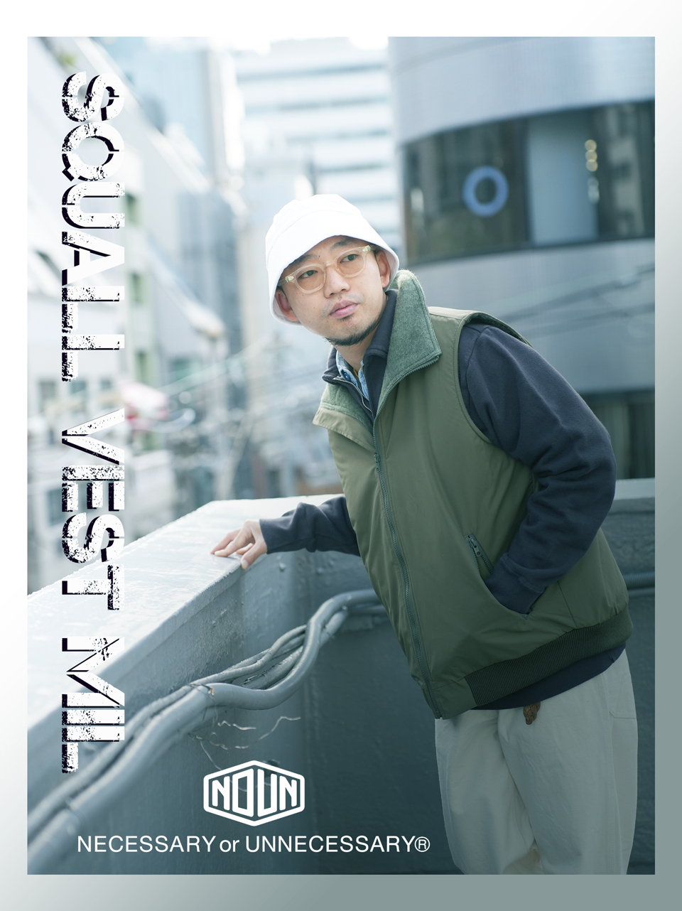 オールドアメリカンアウトドアベスト。N.O.UN（ナウン）SQUALL VEST