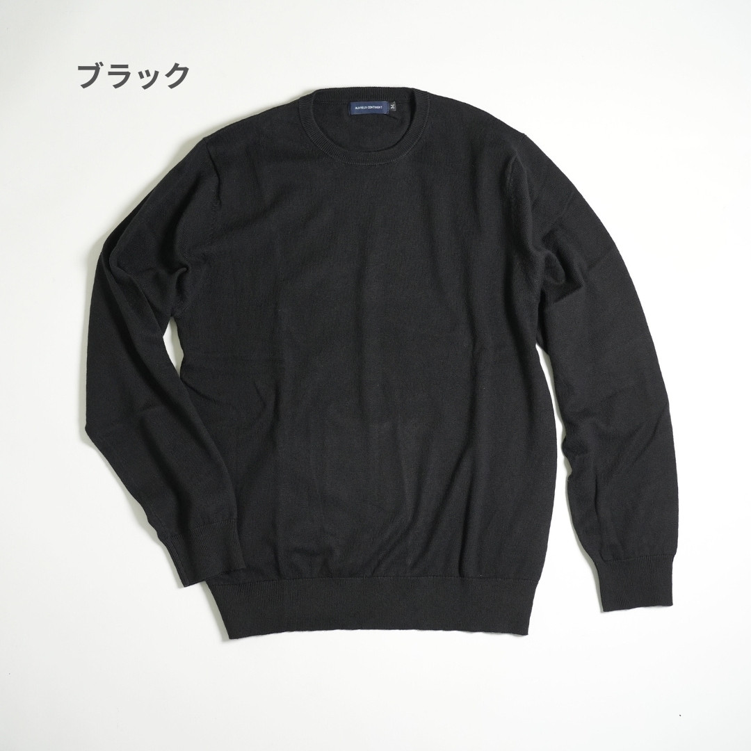 GIM（ジム）12G綿カシミヤ天竺クルーネック - ZABOU