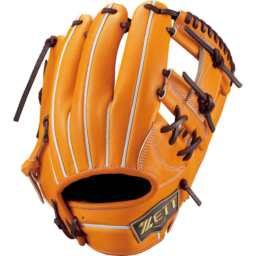 ZETT 硬式グローブ 内野用 オレンジ 型良‼️ ZETT 硬式野球グローブ