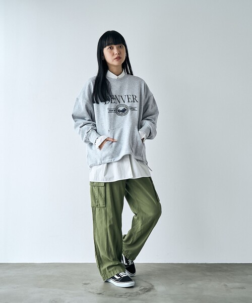 coen（コーエン） トレーナー スウェット ロゴプリントカンガルー