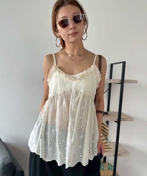 HANNE キャミソール エンブロダリーコットンキャミ : ZOZOTOWN Yahoo