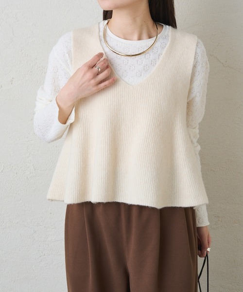 pual ce cin ニット セーター 片畦ニットビスチェ レディース