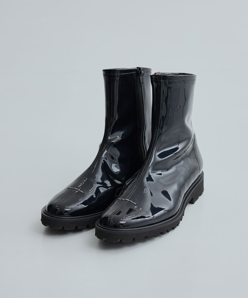 SAKIAS ブーツ 「SAKIAS/サキアス」5-TS/エナメルレザーアンクルブーツ