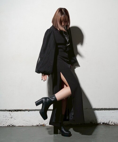 Mavie.7】 袖チュールショートジャケット Mavie.7】 袖チュール