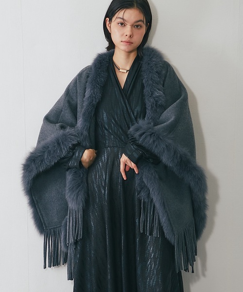 SMILE ORCHID（スマイルオーキッド） ノーカラーコート コート ウール