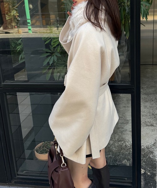 Chico（チコ） コート アウター ファー取り外しケープコート