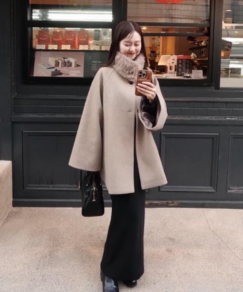 Chico（チコ） コート アウター ファー取り外しケープコート