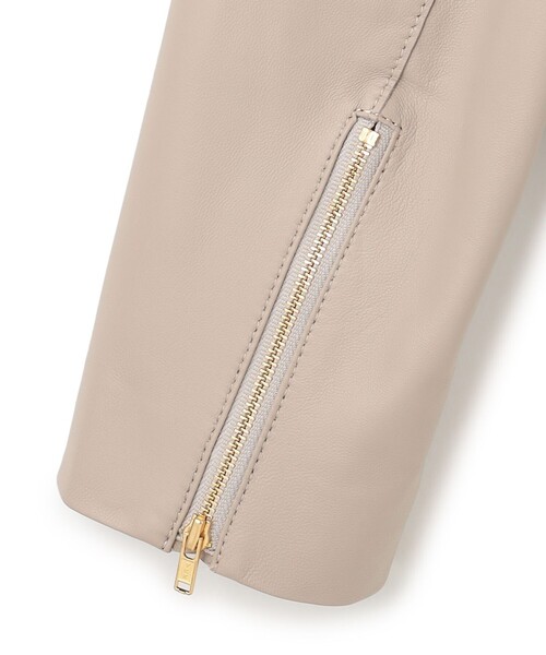 ジャケット ノーカラージャケット ラムレザー レディース : ZOZOTOWN