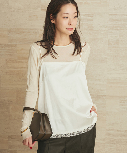 plage（プラージュ） キャミソール layered lace satin キャミソール