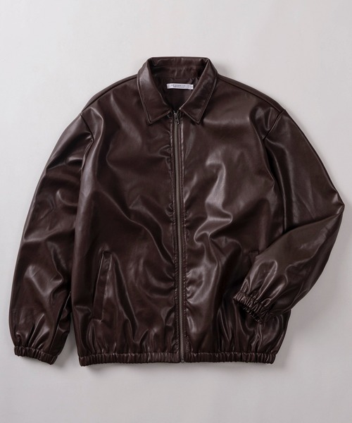 ブルゾン アウター 「83」フェイクレザー ジップ メンズ レディース
