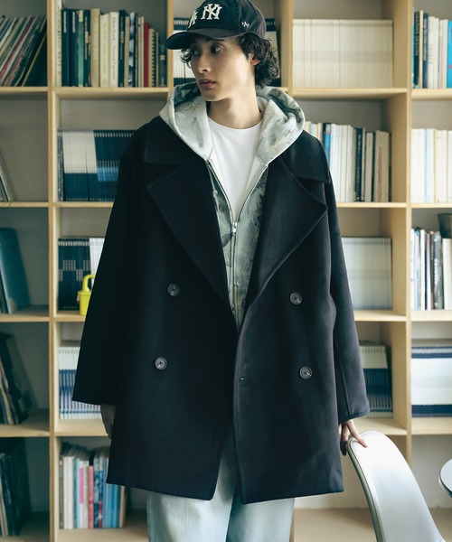 Bleme pコート ピーコート オーバーサイズビッグカラーダブルPコート