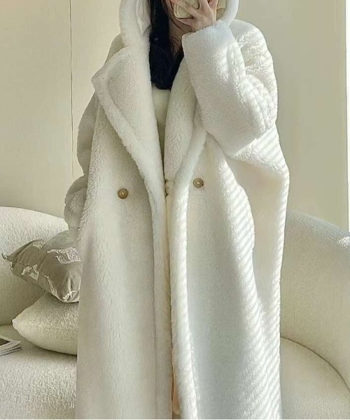 N.s モッズコート コート フード付きオーバーサイズボアコート