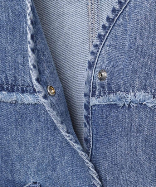 LEPSIM（レプシィム） ブラウス シャツ ノーカラーデニムシャツ 629900