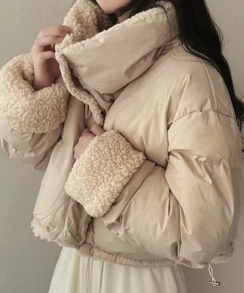 DIAVEL ダウンコート ダウンジャケット リバーシブルショート丈