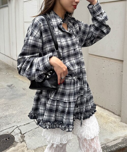 CIAOPANIC（チャオパニック） ブラウス シャツ ボウタイ付き裾