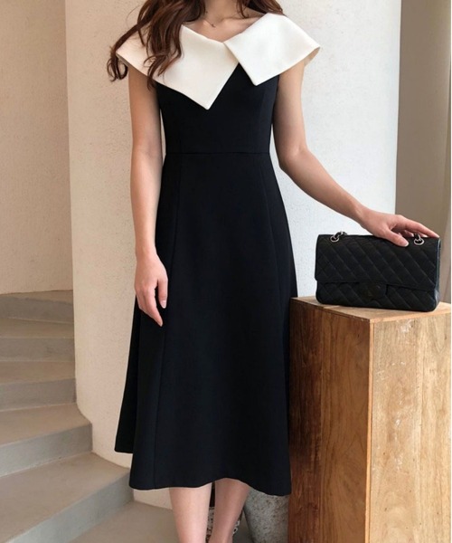 ワンピース ビッグカラー ノースリーブワンピース : ZOZOTOWN Yahoo!店