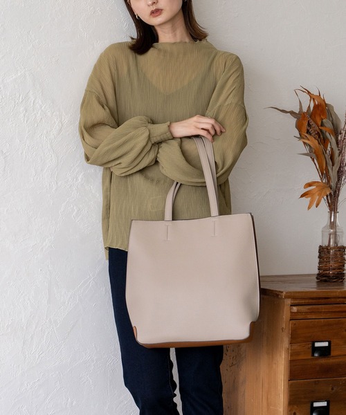 VitaFelice（ヴィータフェリーチェ） トートバッグ ツートーンスクエア