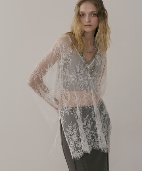 LA BELLE ETUDE（ラベルエチュード） ブラウス シャツ 総レースVネック