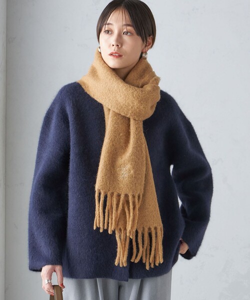 SHIPS（シップス） マフラー ストール 刺繍 モへヤ ミックス マフラー