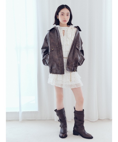 LILY BROWN（リリーブラウン） ドレス フリルボウタイミニドレス