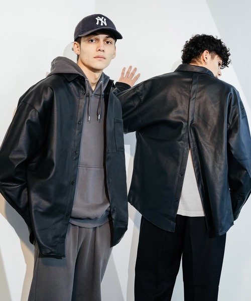 Ressaca（レサーカ） シャツ フェイクレザー オーバーサイズ シャツ