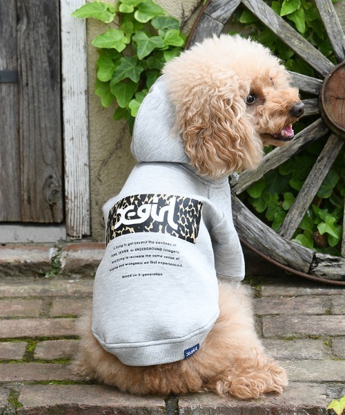 X-girl（エックスガール） 犬 服 X-girl/レオパード柄ロゴフーディー