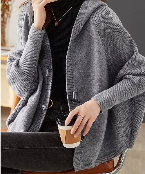 Aelina カーディガン ポンチョニットカーディガン レディース