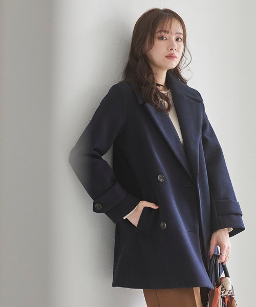 Pierrot（ピエロ） ピーコート pコート メルトンPコート レディース