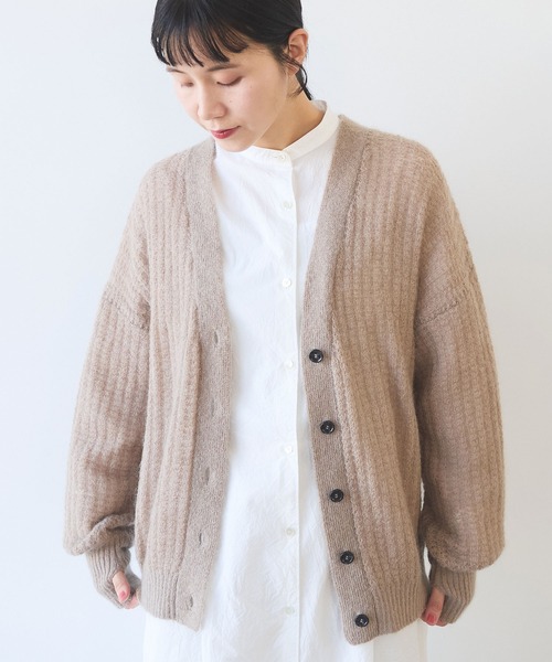 yuni カーディガン ウール/mohair/ナイロン カーディガン レディース