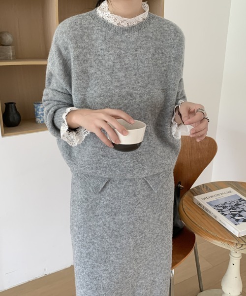 Diosfront セットアップ レースドッキングニットプルオーバー