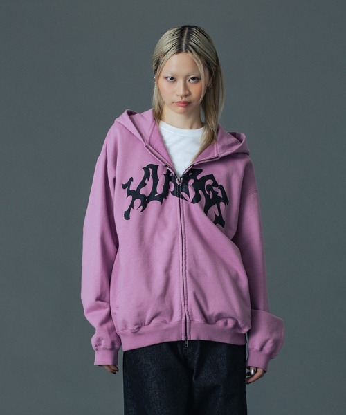 XLARGE（エクストラ ラージ） パーカー DISTORTED LOGO ZIP UP HOODED